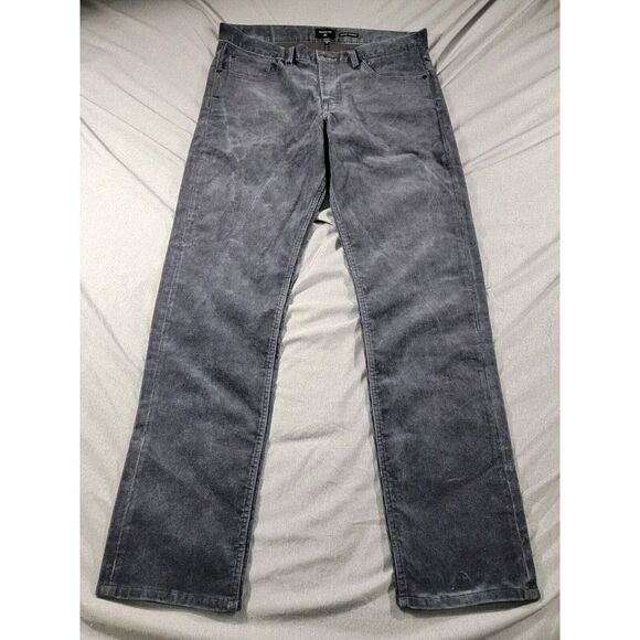 Quiksilver Corduroy Pants Men's Straight Tapered‎ Fit Blue Gray 36x30 NWOT - Picture 1 of 8